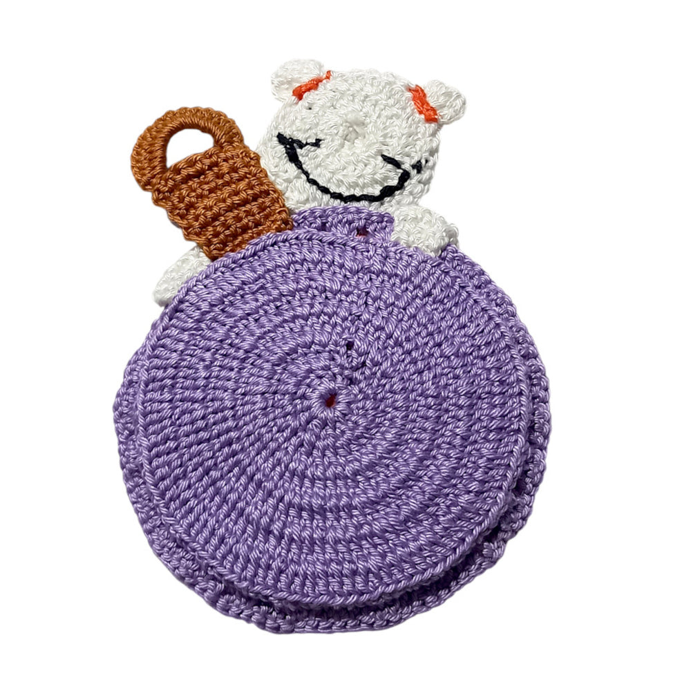 Presina Halloween zucca con fantasma ad uncinetto 11.5x17 cm