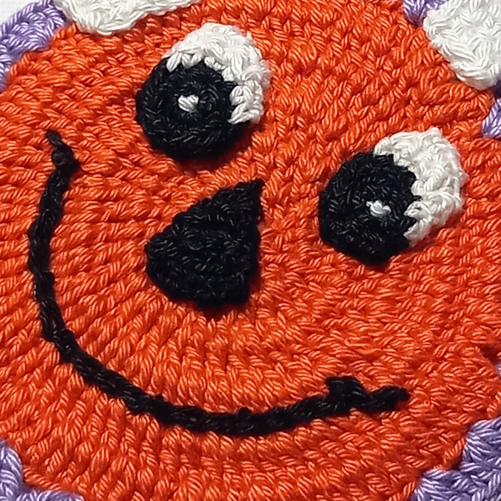 Presina Halloween zucca con fantasma ad uncinetto 11.5x17 cm