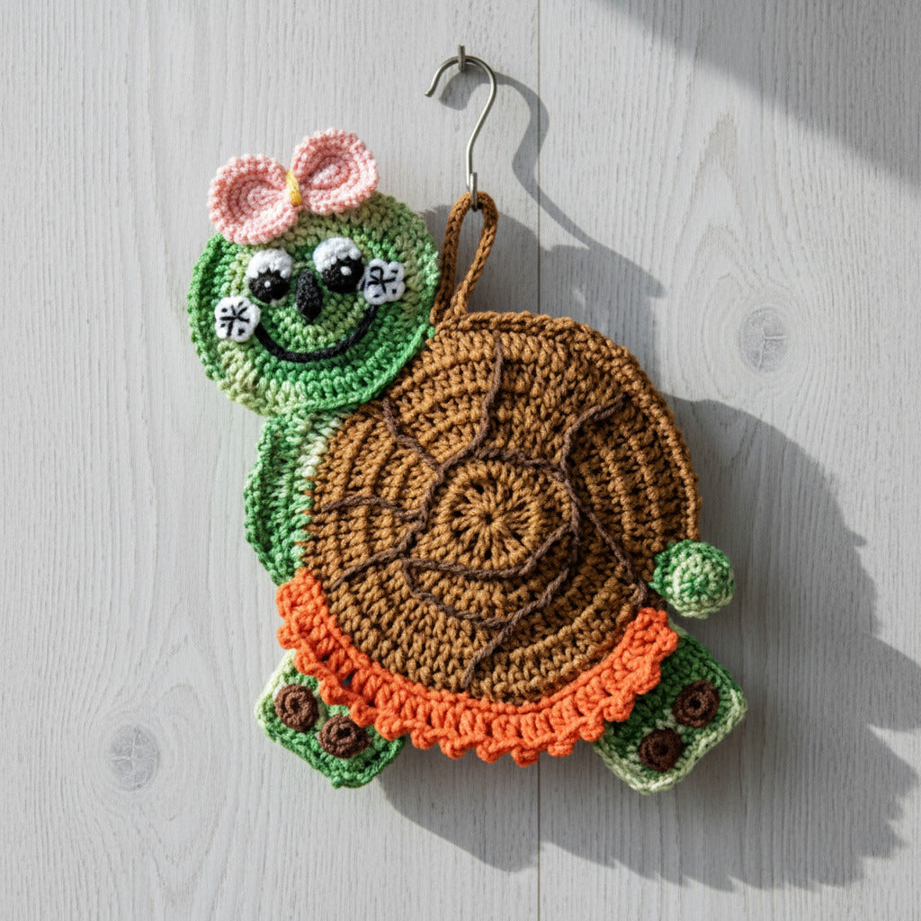 Presina lumaca colorata ad uncinetto 12x20.5 cm